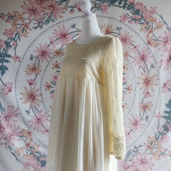 Axes Femme Babydoll Empire Highwaist Dress Gown Harajuku J Fashion Cream Cottage - Picture 9 of 16